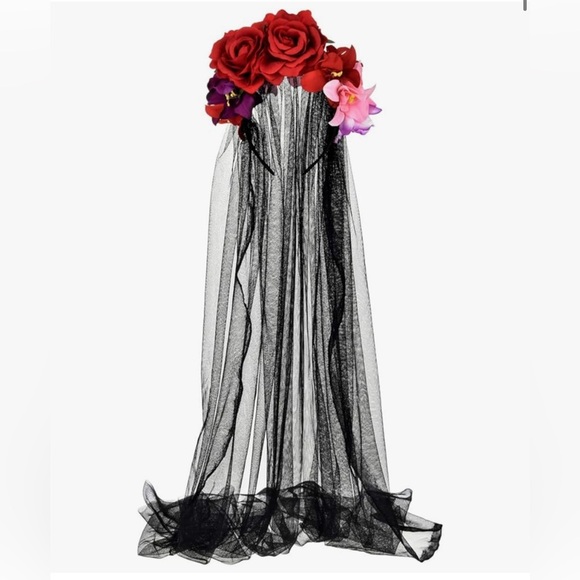 Frida Kahlo Mexican Flower Crown Headband Halloween Party Costume Dia de Los Mue - Picture 1 of 9